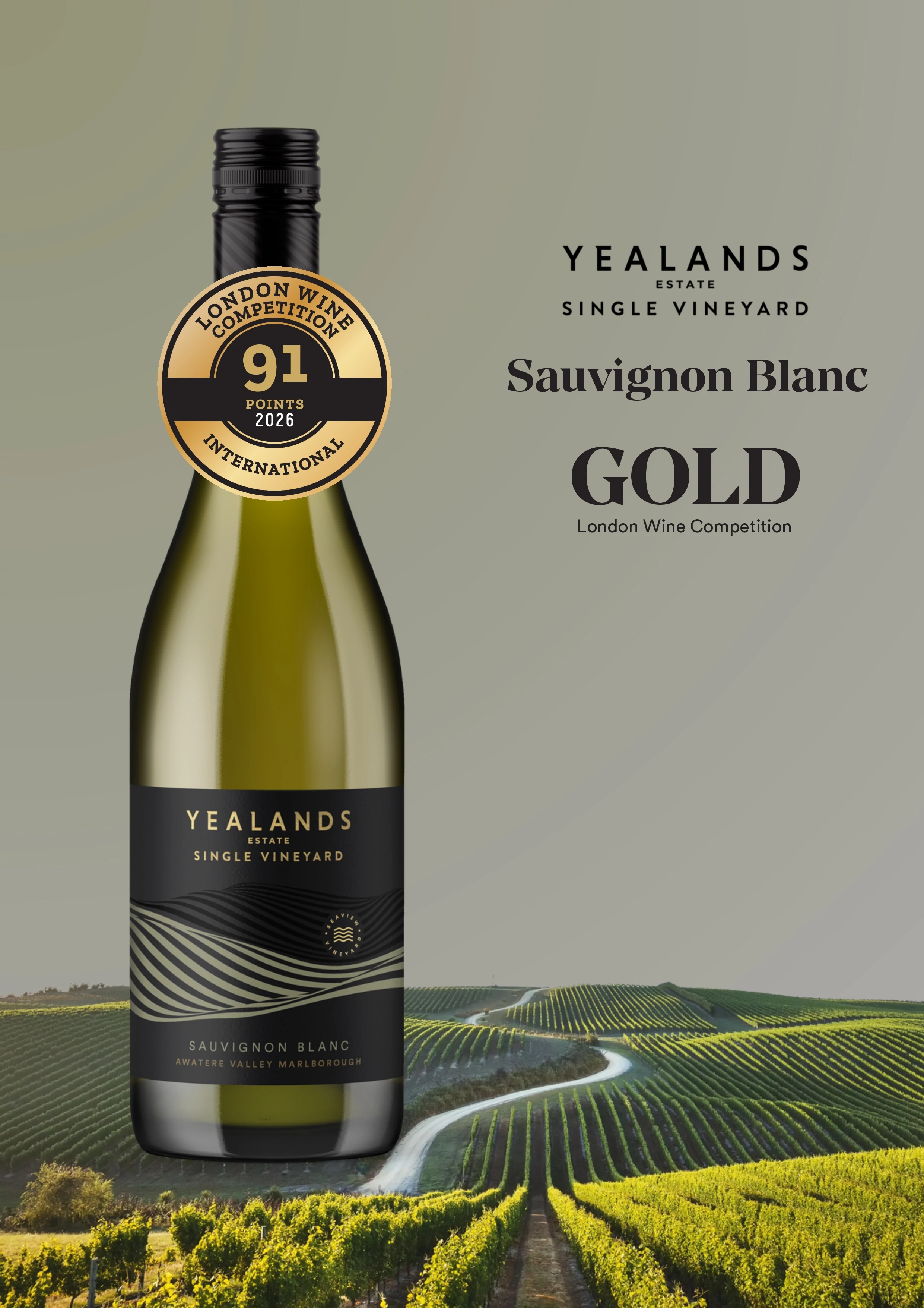 Yealands Estate Single Vineyard Sauvignon Blanc aranyérem a London Wine Competition 2026 versenyen