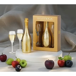 Bottega Gold Spumante Pezsgő díszdobozzal + poharakkal - Veritas - borkereskedes.hu