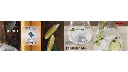 Olasz Bacûr Gin a Bottegától - Riedel Gin pohár set