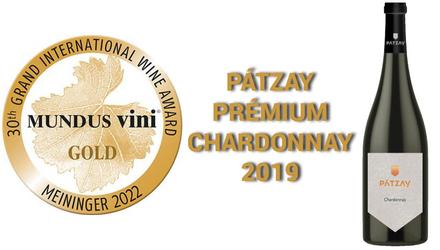 Aranyérem a Pátzay 2019-es Prémium Chardonnay-nak a Mundus Vini-n