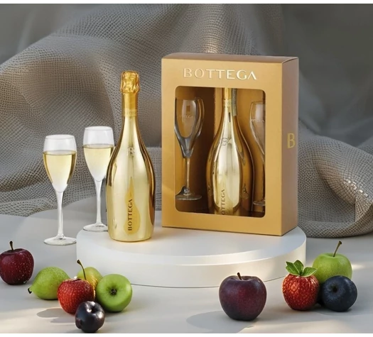 Bottega Gold Spumante Pezsgő díszdobozzal + poharakkal - Veritas - borkereskedes.hu