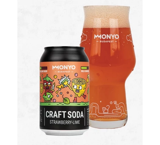 Monyo Strawberry-Lime Craft Soda - Veritas - borkereskedes.hu