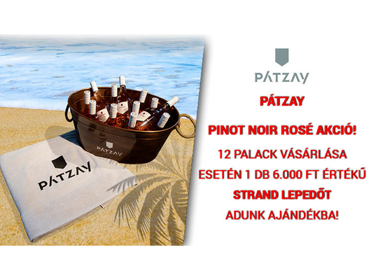Pátzay Pinot Noir Rose 2021 Csomag akció 12db + AJÁNDÉK strand lepedő